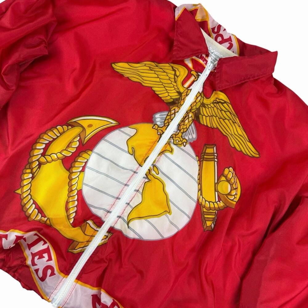 Vintage 1988 US Marine Corps Flag Jacket Large USA Made Authentic Flagwear